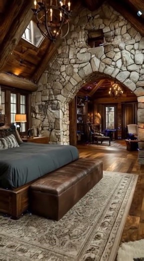 Creating a Rustic Retreat: The Ultimate Stone & Wood Bedroom Design #home #transformyourhome #diy