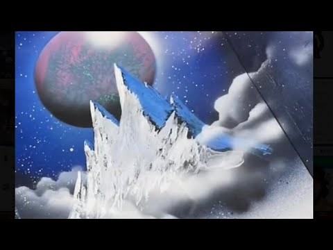 Advanced Spray Paint Art Tutorial: Painting a Stunning Moon, Mountain, and Water Landscape