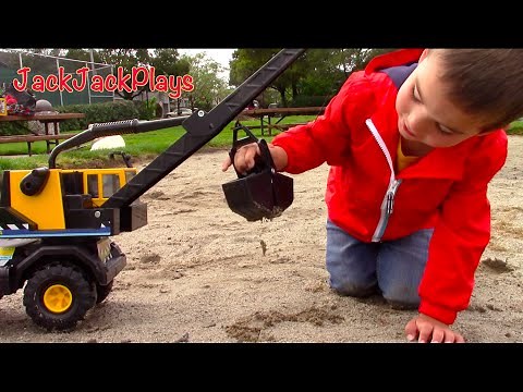 Construction Trucks for Kids! Unboxing & Pretend Play with Tonka Crane Toys | JackJackPlays