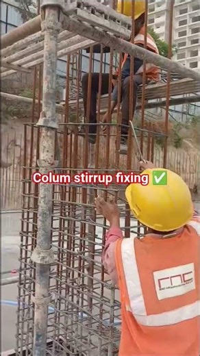 👷‍♂️Column binding step by step #construction #civilengineering #foundation #Reinforcement tying