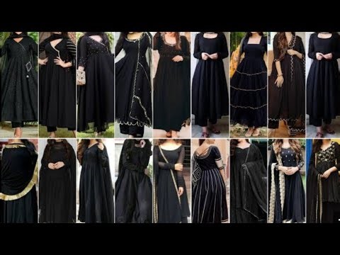 ✨simple black dress design💃 pakistani indian style black dress design 2023#trending #partywear