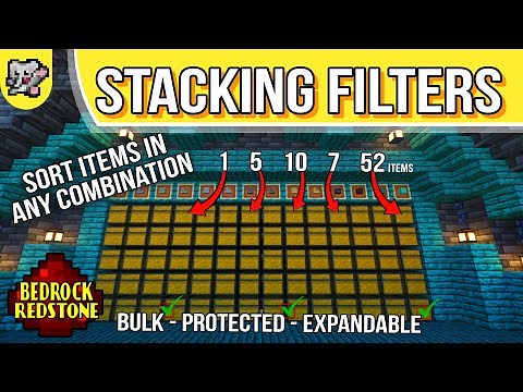 Stacking Filters EXPANDABLE Multi-Item Bulk Storage | Minecraft Tutorial | BEDROCK MCPE XBOX PS
