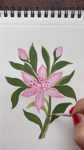 Spring flower lilies #art #acrylicpainting #art #kdrama #kpop #floraart #flowerart #music #shorts