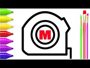 How to draw a tape measure 📏for kids? | Teach kids to draw a tape measure and color | Kids Drawing