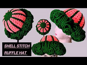 Crochet Ruffle Hat Tutorial / How To Crochet Shell Stitch Ruffle Hat Beginner Friendly Tutorial