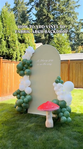How I add vinyl to a fabric arch backdrop! #partyplanning #cricuttips
