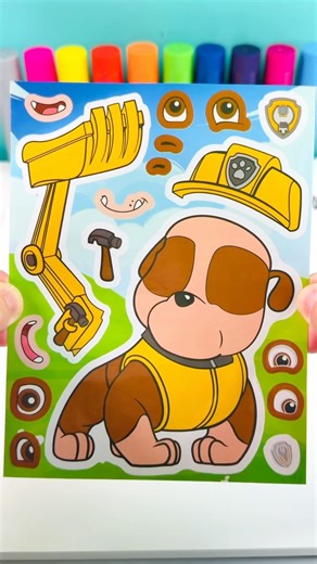 PAW Patrol Summer! DIY Make a Face Stickers with Rubble