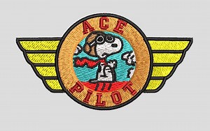 Snoopy Ace Pilot Embroidery - Etsy
