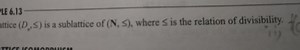 QuestionConsider the lattice  (D, \leq)  which is a sublattic... | Filo
