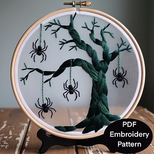 Halloween Hanging Tree Spiders PDF Pattern. 3 to 8 Inch & A4 for Hand Embroidery Hoops. Simple, Easy Spooky Fall Spider Embroidery PDF - Etsy Australia