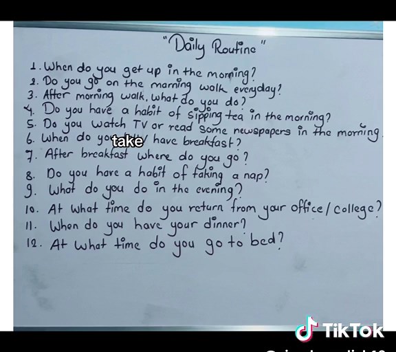 Daily Routine Habits: Day 10 of Learning English