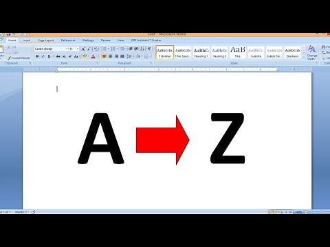 Arrange A-Z in MS Word