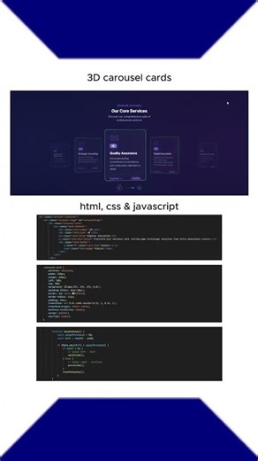 3D carousel cards with smooth transition #shorts