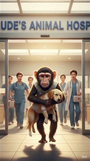 This Monkey Saved His Best Friend 😢❤️ #Shorts #monkey