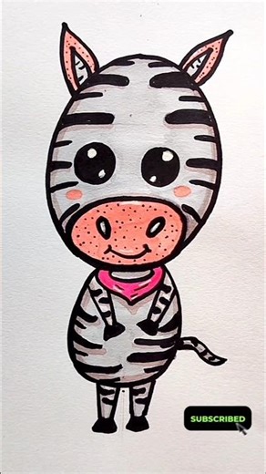 Cartoon zebra drawing #drawing #art #ytshorts #colorbox #viralshorts