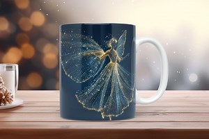 Angel Mug Wrap PNG Sublimation 11oz 15oz Golden Light Angel Wings Spiritual Elegant Mug Design - Etsy