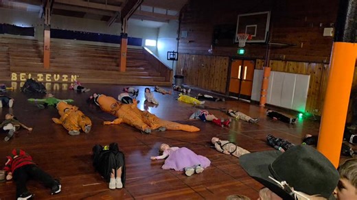 The 4th, 5th, and 6th graders performed Thriller at the morning assembly. | Malin Elementary Mustangs