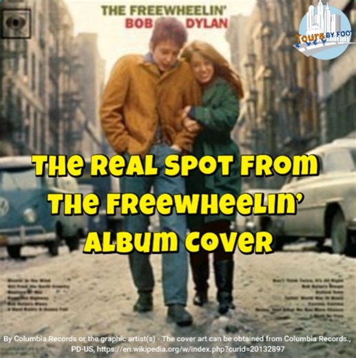 Ever wonder where Bob Dylan and Suze Rotolo were walking on the cover of The Freewheelin’ Bob Dylan? We filmed right there—on Jones Street in Greenwich Village! #bobdylan #nyc #greenwichvillage | Tours by Foot - New York City