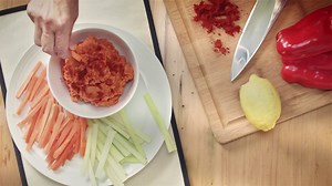 5.2K views · 50 reactions | Hummus is a delicious and nutritious spread that pairs with a variety of vegetables, or can be used in place of dressing on a sandwich or wrap — and making it from scratch is easier than you may think! Check out our recipe for roasted red pepper hummus. | The Mayo Clinic Diet | Facebook