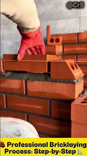 🧱 Professional Bricklaying Process: Step-by-Step 📐 #skills #works #unique #building #construction