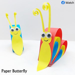 Watch how to make easy paper butterfly step by step. diy handmade paper toy making ideas. #crafts #papertoy #manualidades | Creative Art & Craft Ideas