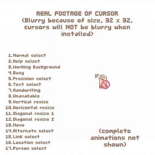 calico cat pixel art cursor pack - all 17 states #pixelart #cursor