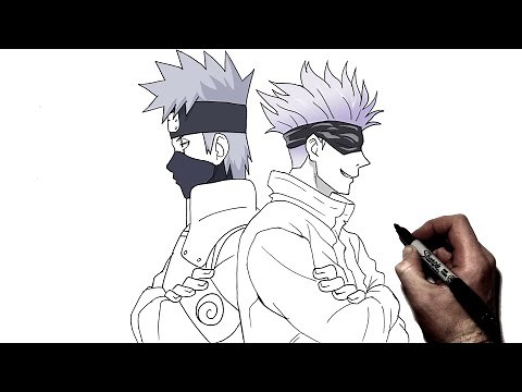 How To Draw Gojo and Kakashi | Step By Step | Naruto Kaisen