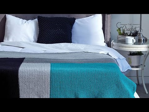 Crochet Modern Log Cabin Afghan | EASY | The Crochet Crowd