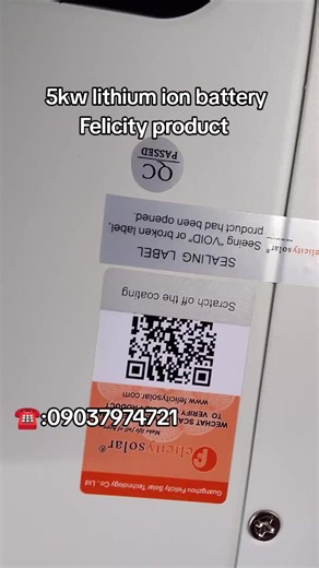 Felicity lithium ion battery 5kw available now #lithiumbattery #felicity #ashwednesday #samsunsolarenergy #solar