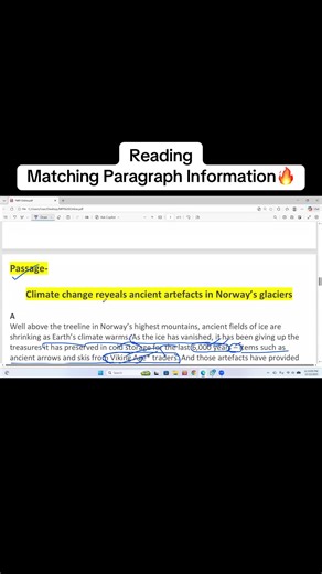 Reading🩷 Matching Paragraph Information🔥 #ielts #ieltstips #ieltspreparation #reading #2026