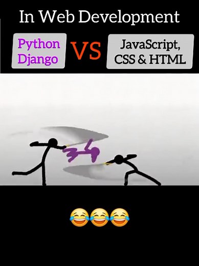 In web development Django vs JavaScript, CSS, & HTML. #tiktok #trending #viral #foryou #fyp #foryoupage #programming #coding #python #javascript #animation #funny #mems #funnytiktok #creatorsearchinsights