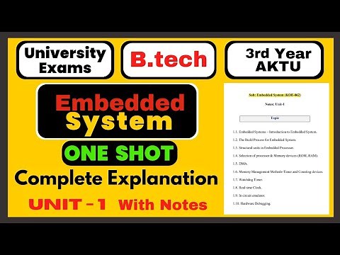 Embedded System | Unit - 1 | Embedded System One Shot | Embedded System AKTU | ES One shot | 6th sem