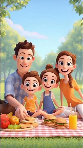 ✨ Family Picnic Fun | 3D Animation Cartoon for Kids 🌳🎉