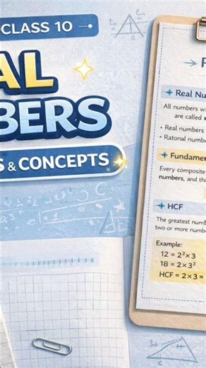 📘Chapter 1 – Real Numbers✨ All formulas & concepts in one place#RealNumbers #Class10Maths #BoardExam