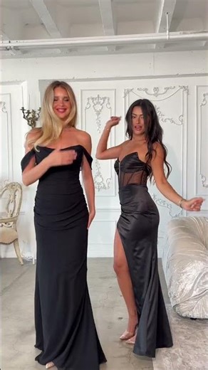 Black Prom Dress Perfection ✨ Amoris T811 Strapless & T705 Off-Shoulder Gown