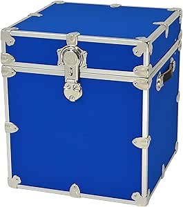Rhino Trunk & Case Classic Cube Trunk - Home Storage Box, College Footlocker and Seating - 18"x18"x20", 1500+ lbs Capacity, Many Colors, Soft-Close Lid. USA Made Secure Dorm Furniture & Organization