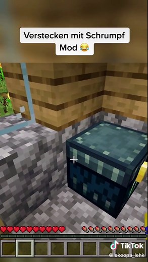 Verstecken in Minecraft mit Schrumpf Mod