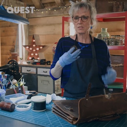 The Repair Shop give a new lease of life to Susie's father's leather briefcase, which he used until retirement and was lovingly handcrafted by her grandfather 🥹 #TheRepairShop #RepairShop | Quest