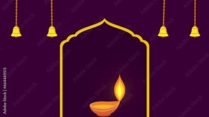 Happy Diwali celebrating festival of lights India animation