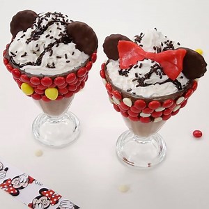 999K views · 29K reactions | A sweet spin on a classic treat! Whip up these Mickey Mouse and Minnie Mouse-themed milkshakes from Disney Family. | Disney | Facebook