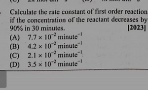 Calculate the rate constant of first order reaction if the conc... | Filo