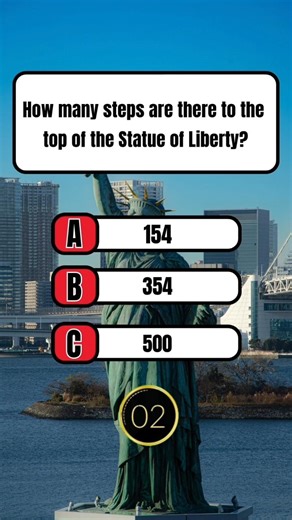 How Many Steps to the Top of the Statue of Liberty? 👑🗽 | Quiz #shorts