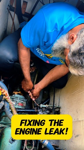 Fixing the engine leak! . . . . . . . . . . . #sail #sailing #sailboat #saillife #boat #boatlife #hajj #umrah #makkah #madinah #muslim #islam | Hajj Sail