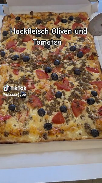 Delicious Pizza ASMR with Ground Meat and Olives