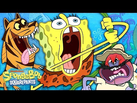 SpongeBob and Patrick Make a Zoo! 🐯🐘 "Who R Zoo?" | SpongeBob