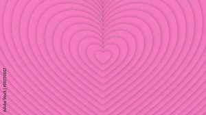 Animated pink background with hearts. 4K Dynamic seamless footage. Optical illusions. Op Art. Psychedelic hypnotic transformation. VJ loops. Endless video. Template for design.