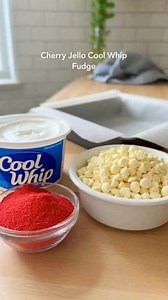 No-Bake Cherry Jello Cool Whip Fudge Cloudy No-Bake Cherry Jello Cool Whip Swirl Fudge Recipe Ingredients: 1 can (14 oz) sweetened condensed milk 3 cups white chocolate chips 1 box (3 oz) cherry gelatin dessert 1 tub (8 oz) Cool Whip, thawed Directions: Line an 8×8-inch pan with parchment paper, leaving overhang for easy removal. In a microwave-safe bowl, combine white chocolate chips and sweetened condensed milk. Microwave in 20–30 second intervals, stirring well each time, until completely mel