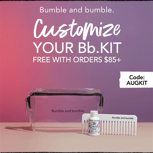 1.3K views · 1.1K reactions | Pick your deluxe sample, a stylish Bb.Bag, plus a Bb.Comb — on us. Your own personalized Bb.Kit with orders $85+. For a limited time only. Create your Bb.Kit now at Bumbleandbumble.com | Bumble and bumble. | Facebook