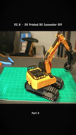 V2.0-3D Printed RC Excavator DIY #truck #rctruck #excavator #3d #printed