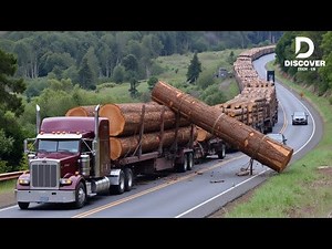 INSANE Logging Truck Driving Skills – Oversize Timber Loads & Fastest Chainsaw Machines!